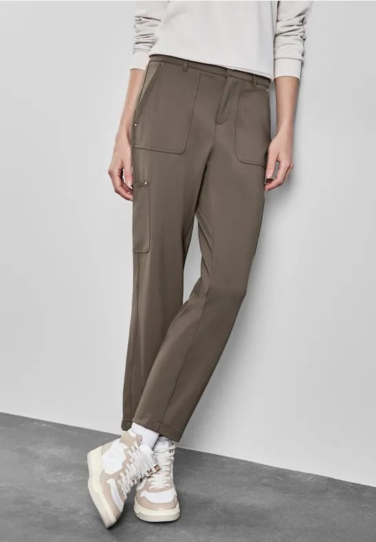 Jersey keperstof cargo broek