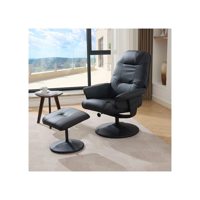 Fauteuil de massage - MUVOE - Modèle Relax - Chauffant siège - Massage 5 points - Dossier inclinable 140°, rotation 360° noir