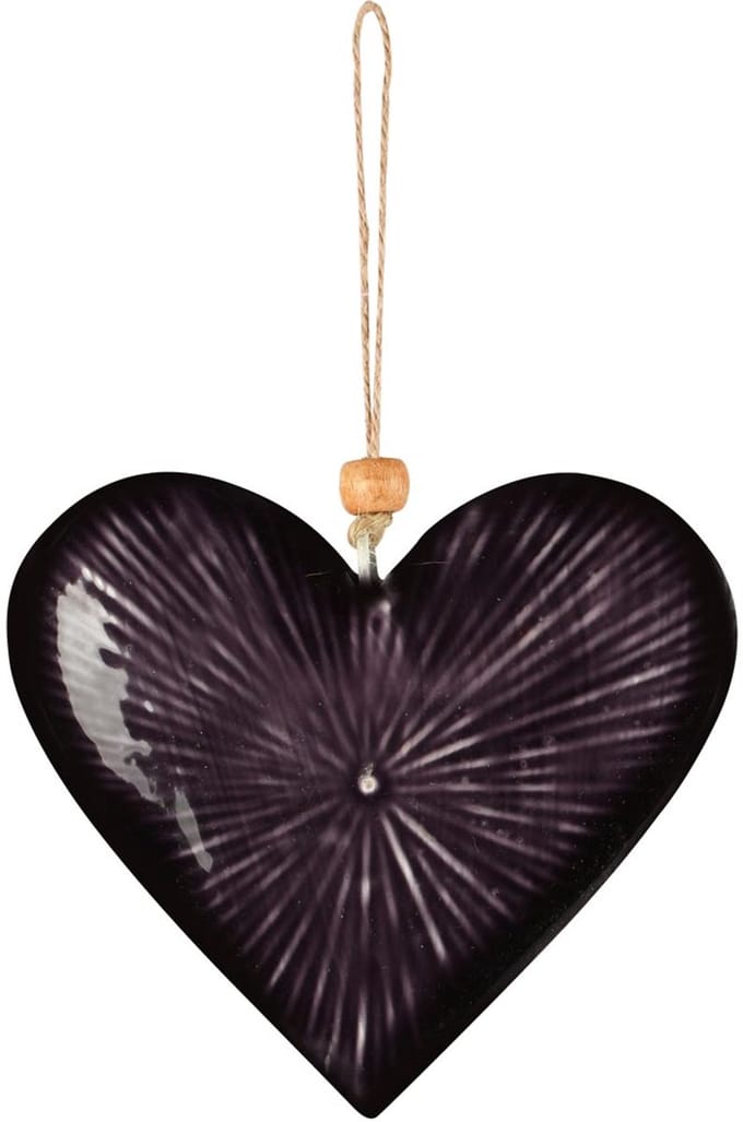 Dekoratief | Hanger hart, paars, metaal, 10x1x10cm | A258025