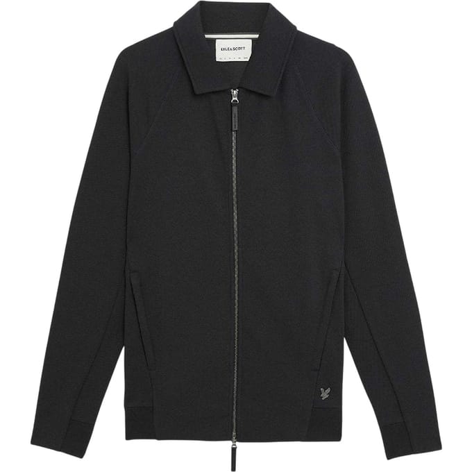 Lyle & Scott Herenjas met volledige ritssluiting, interlock, normale pasvorm (Zwart)