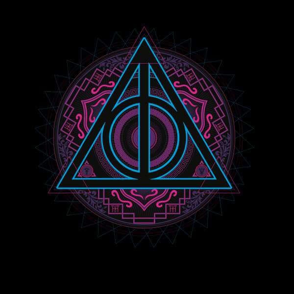 Harry Potter Deathly Hallows Neon trui - Zwart - L