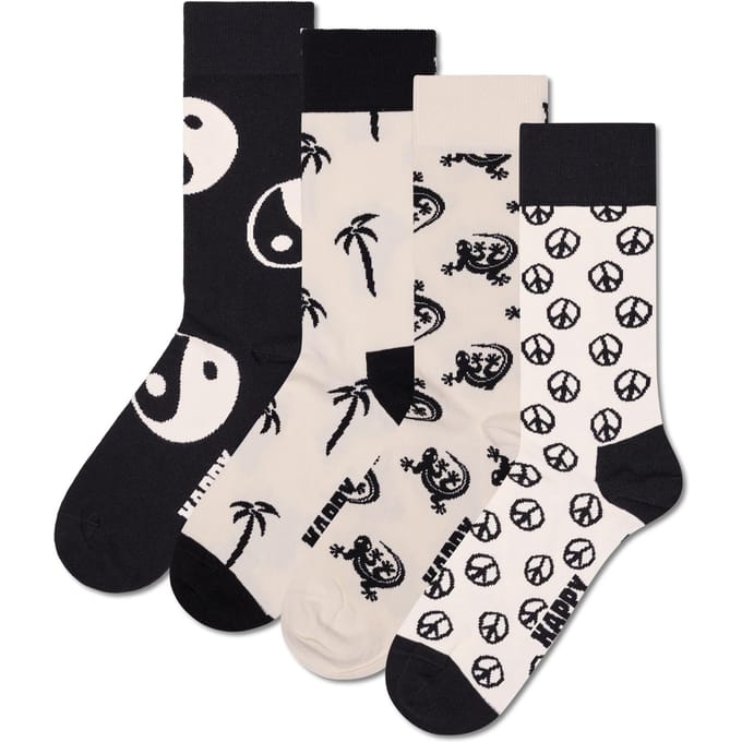 Happy Socks - 4-Pack Black and White Socks Gift Set - Dames - Sokken