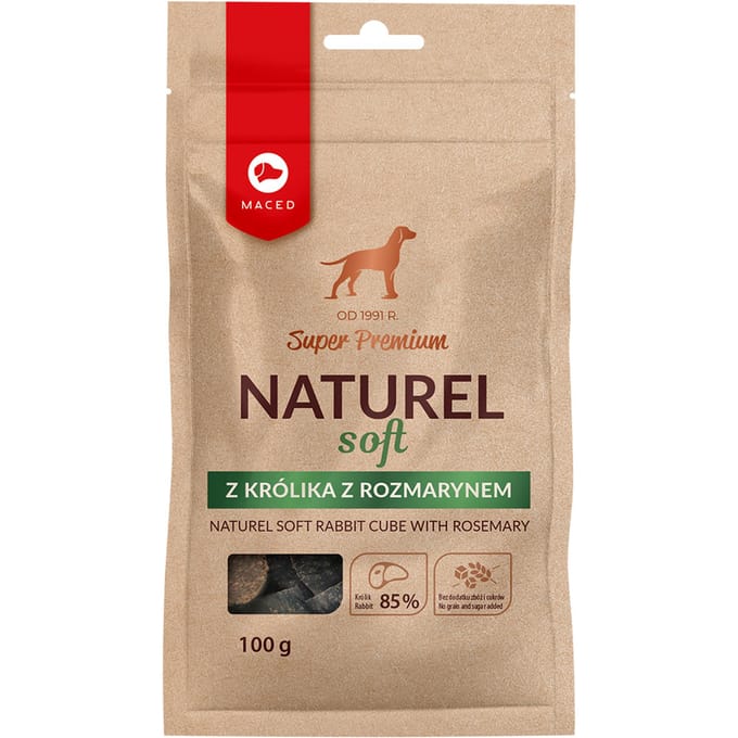 3x 100g Maced Super Premium Naturel Soft Rabbit Cube met Rozemarijn Hondensnacks