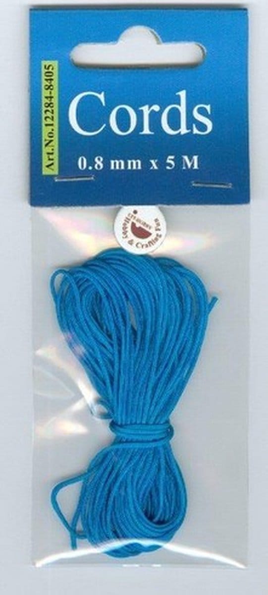 Shamballa koord neon turkoois 0.8 milimeter x 5 m 12284-8405