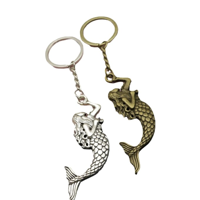 Porte-clés Pendentif Sirène Simple Bijou Cadeau Pour Femmes argenté