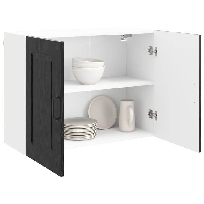 vidaXL - Vaatwasserpaneel - Kalmar - Zwart - Eiken - 80 - x - 31 - x - 60 - cm