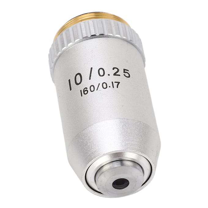 Objectif achromatique 10X Laiton Chromé Interface RMS Objectif de microscope