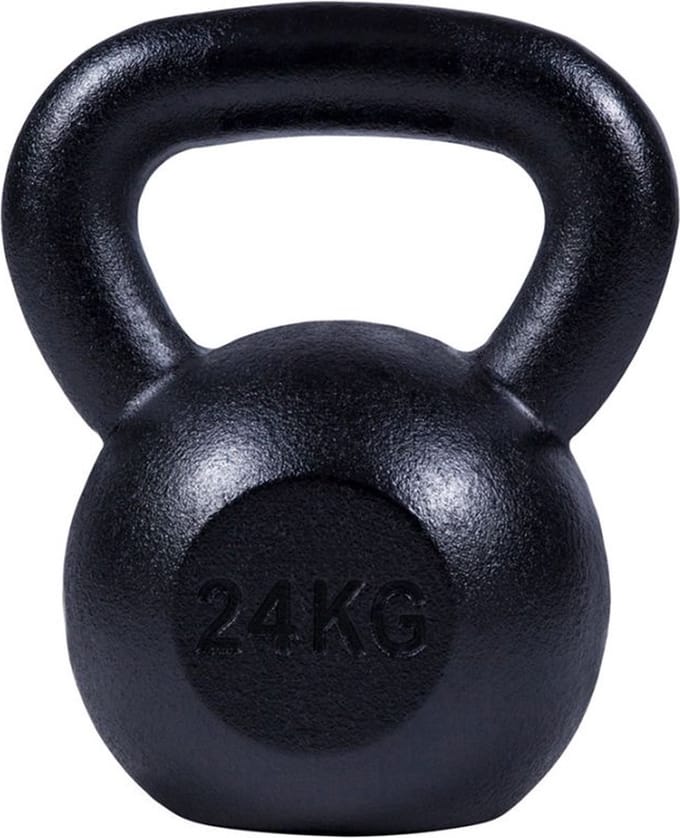 Gorilla Sports - Kettlebell - Gietijzer - Extra Stabiel - Zwart - 24 kg