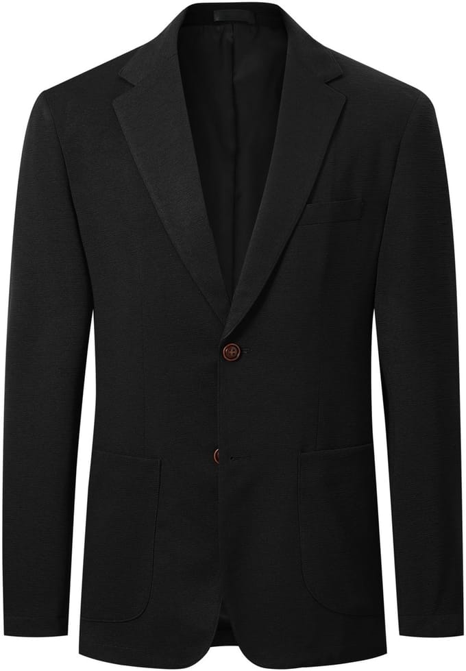 ALLTHEMEN Heren Blazer met Notch Lape - Gegolfd Patroon - M