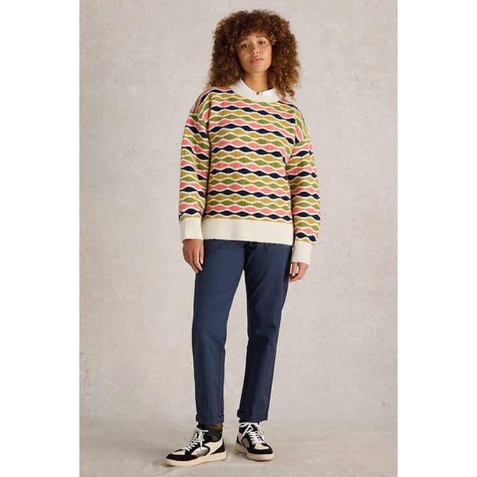 White Stuff Gina Geo Jumper Natural Multi Taglia: 14 | Maglioni a maglia Outlet | Donna