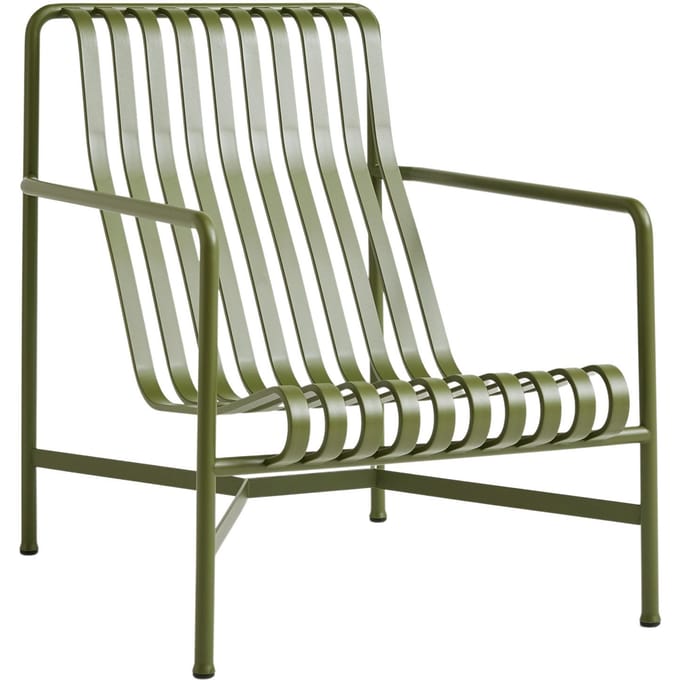 HAY - Palissade Lounge Chair High - olijf - groen
