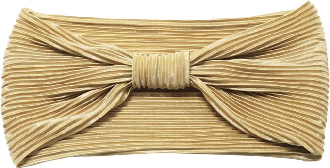 Emilie collection - haarband - goud - Satijn - Plissé - strik