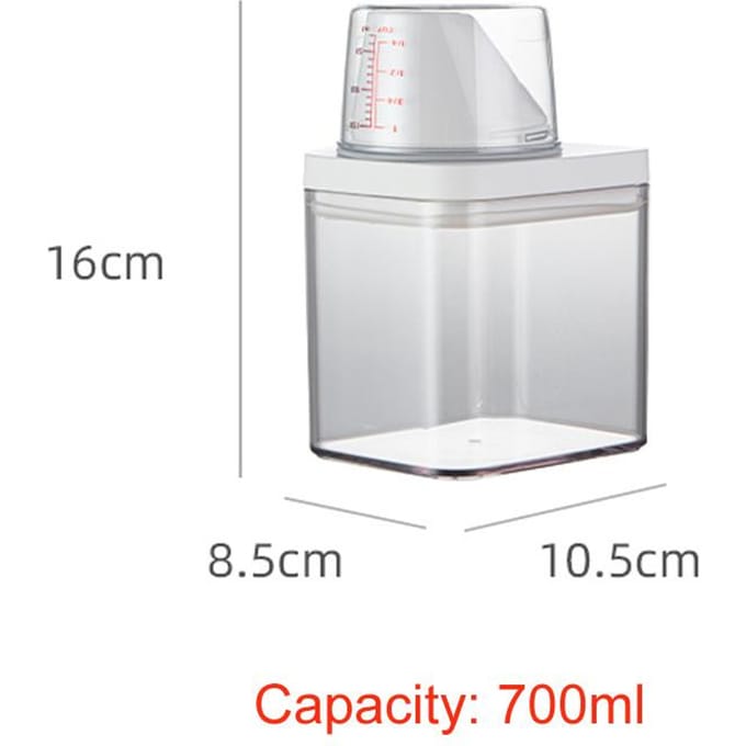 Luchtdichte Voedselopbergcontainers Plastic Organizer Box Cerealiëndispenser Graanopslagtank met Maatbeker Keukenorganizer white