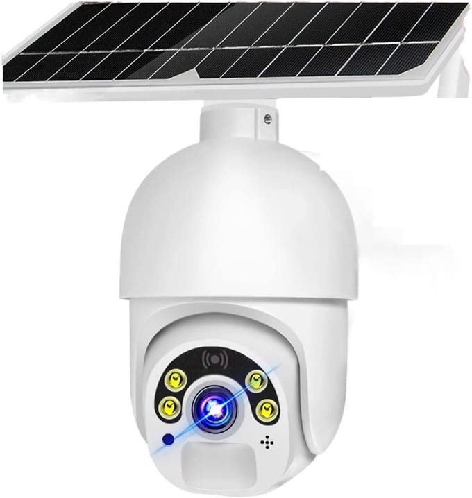 Beveiligingscamera Buiten - WIFI Camera - Huisbewaking - Zonnepaneel Opladen - 1080P HD - Wit