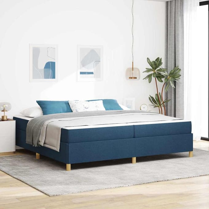 vidaXL - Bedframe - Blauw - 200 - x - 200 - cm - Stof