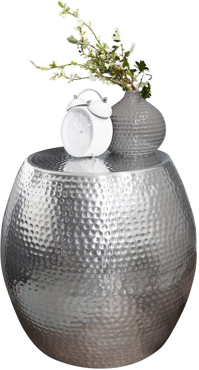 Bijzettafel PETRO aluminium zilver 42 cm - WL5.466