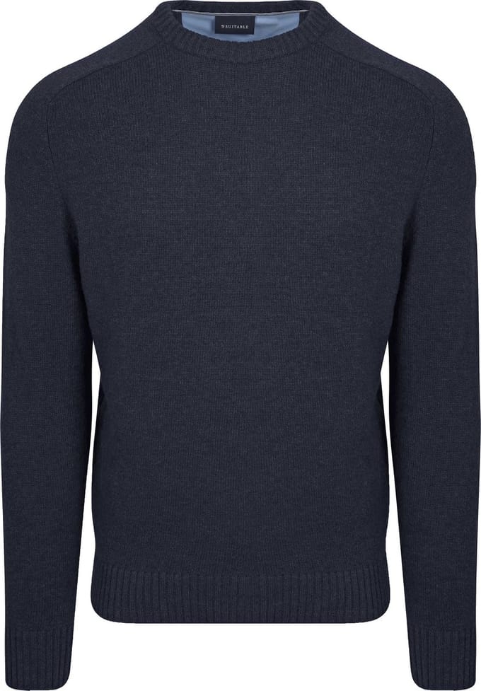 Suitable Lamswol Trui Ronde Hals Donkerblauw (navy) - Maat M - Heren - Pullover - Sweater