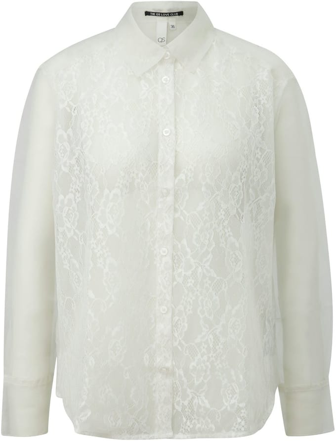 Q/S designed by - Dames bloes - Maat 42 - Vrouwen - wit - kant