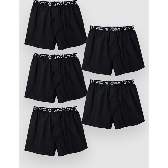 Lousy Livin 5 Pack Boxershorts zwart