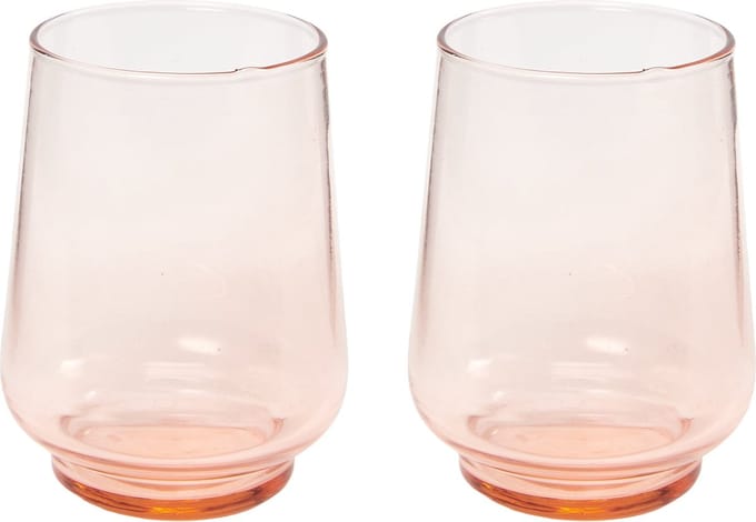 Return to Sender Waterglas - 400 ml - Roze - 2 stuks - Stapelbaar