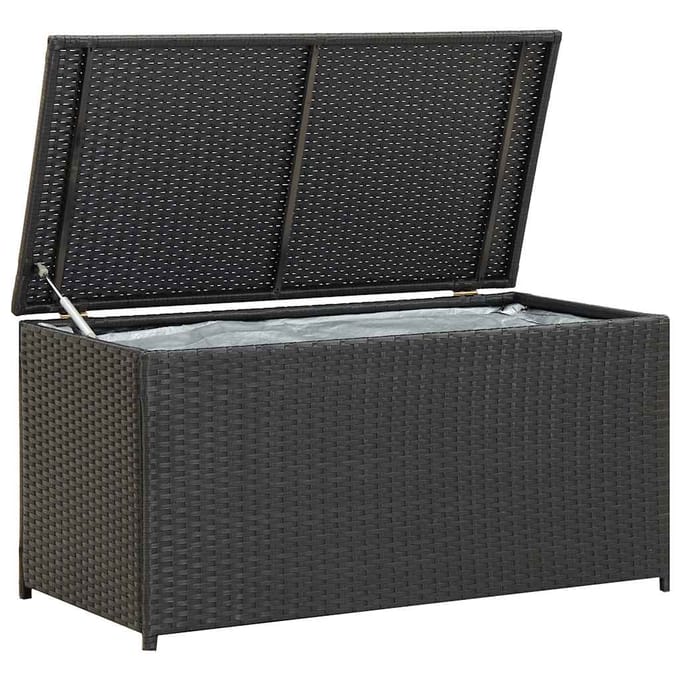 vidaXL - Tuinbox - 100x50x50 - cm - poly - rattan - zwart