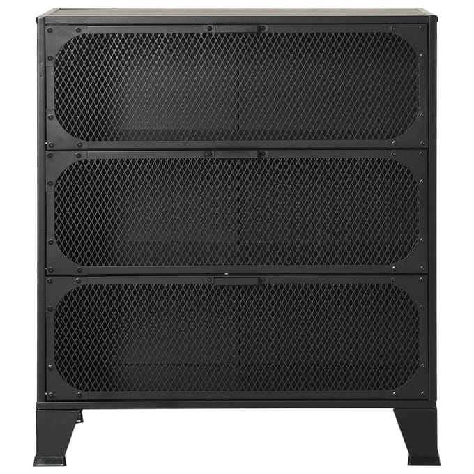 vidaXL - Opbergkast - 72x36x82 - cm - metaal - en - MDF - grijs