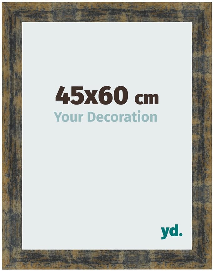 Your Decoration - Fotolijst 45x60 cm - MDF - Blauw Goud Gemeleerd - Pisa