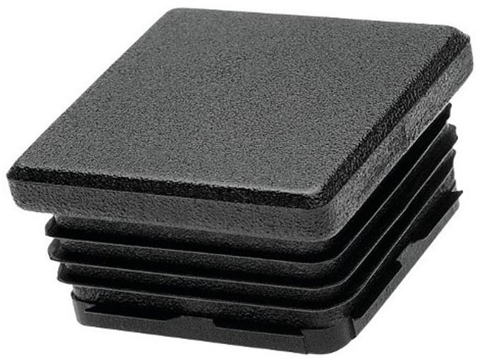 Vierkant insteekdop - 50x50mm - 4 stuks - Standaard geribbelde eindkap - Inslagdop - Kunststofdop