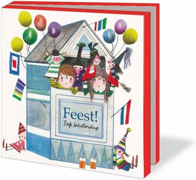 Ansichtkaartenmapje, Feest, vierkant - Fiep Westendorp