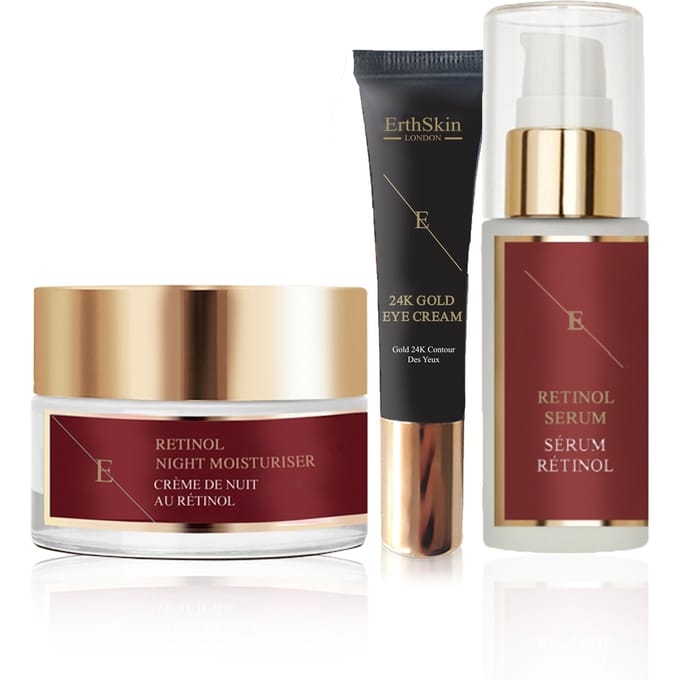 PRO RETINOL SERUM 30ML + PRO RETINOL NACHTBEVOCHTIGER 50ML + OGENCRÈME 24K Goud - 15ml