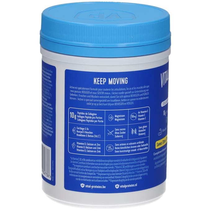 Vital Proteins Active Citroensmaak - Suikervrij - 357 gram - 10 gram Peptiden Rundercollageen