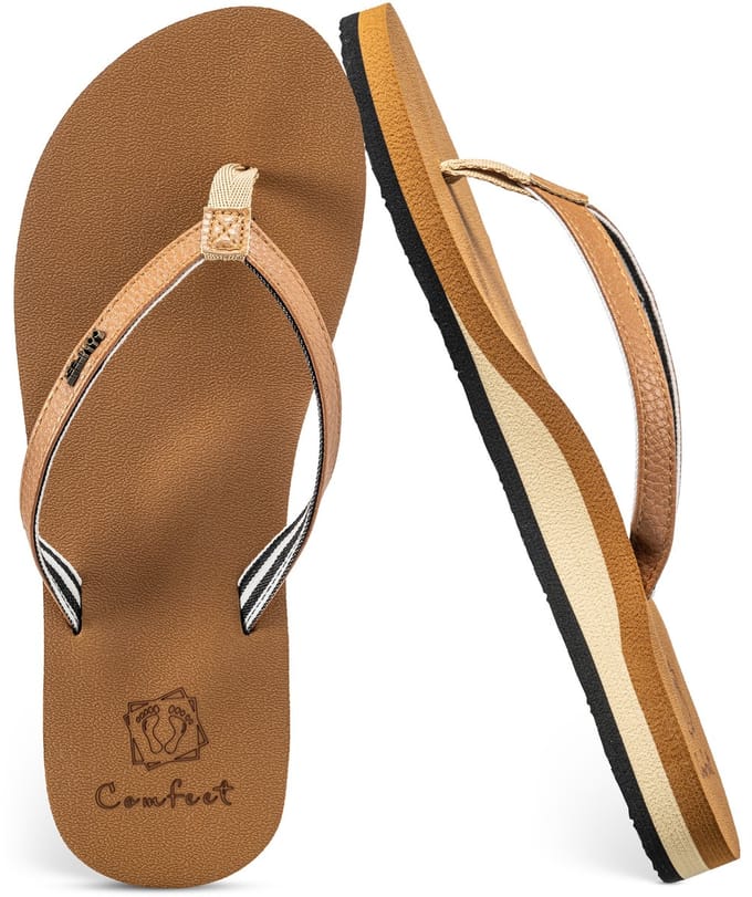 Slippers Dames - Sandalen - Bruin - Maat 41 - Comfeet