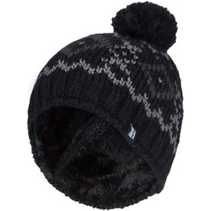 Heat Holders - Beanie Pom Pom-muts voor heren - Zwart