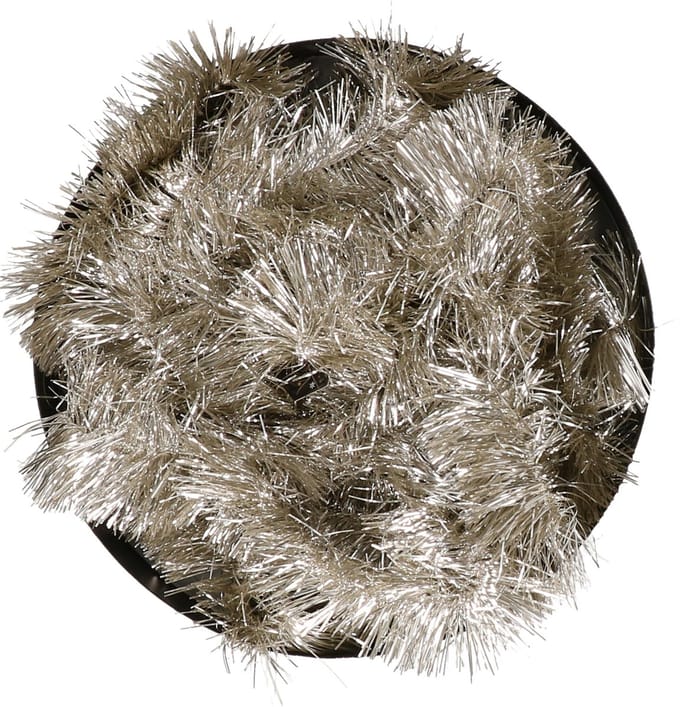 Decoris kerstslinger - zilver/champagne - 270 x 7 cm - folie/lametta - glans - kerstversiering