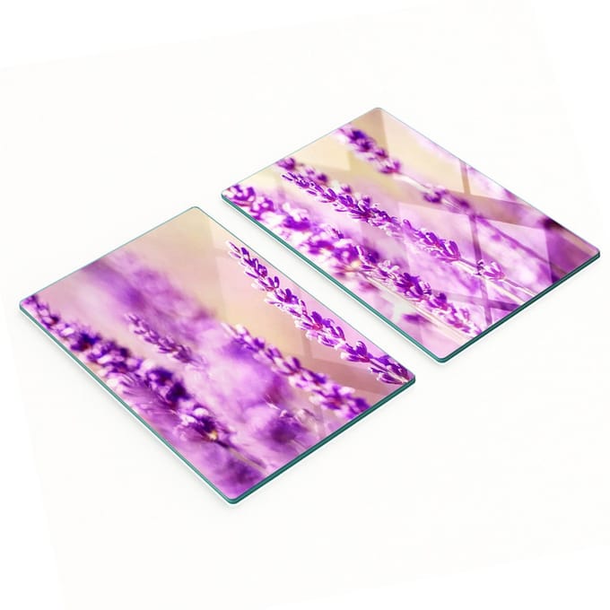 Keukenplanken van gehard glas met decoratieve lavendelafbeeldingen, 2x40x52 cm