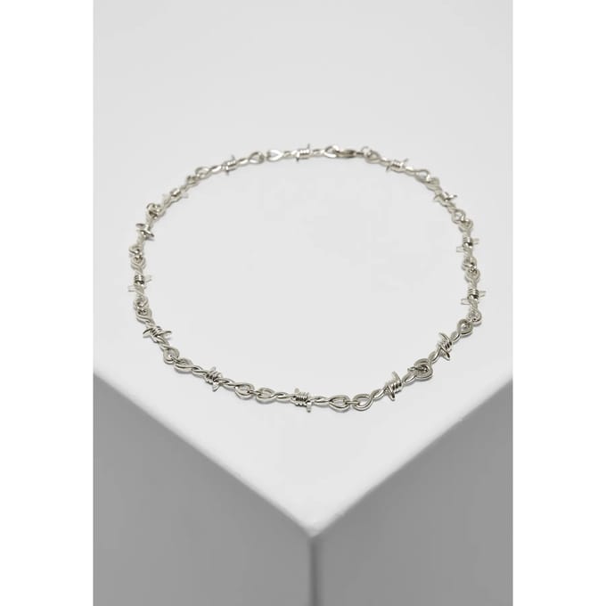 Urban Classics - Gothic Halsketting - Barbed Wire Necklace - zilverkleurig