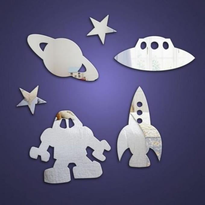 Quax Spiegel - Wanddecoratie voor in kinderkamer - Space Set (6 st.)