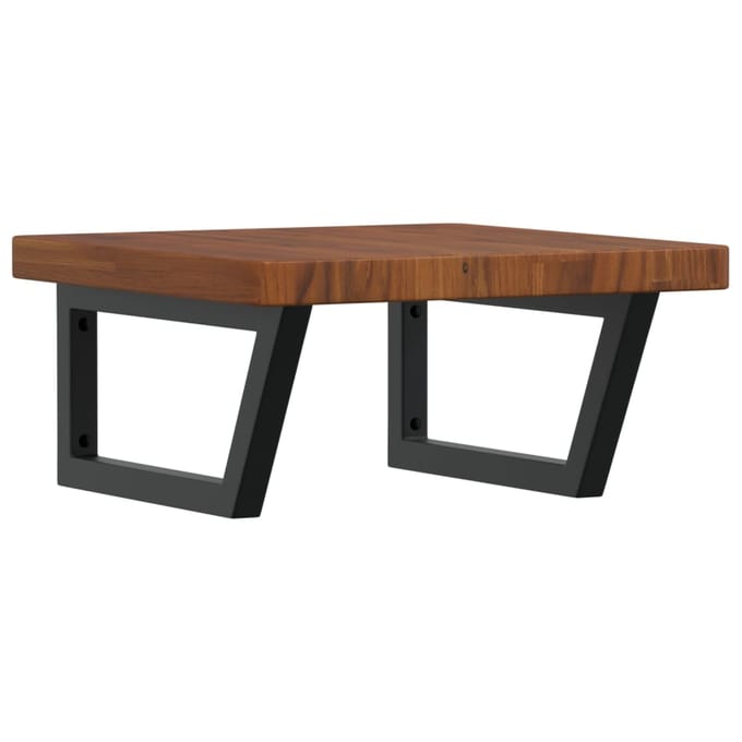 vidaXL - Badkamer - wandschap - staal - en - massief - eikenhout