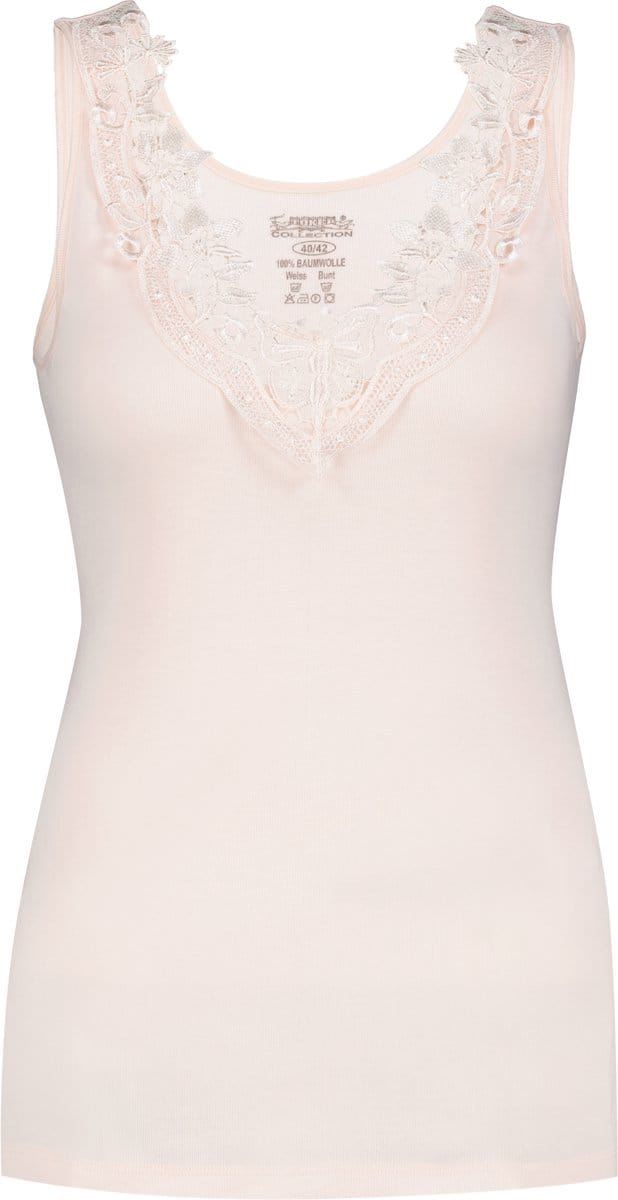 Toker Dames Hemd met kant - Poeder Roze - 100% katoen - Maat 52/54