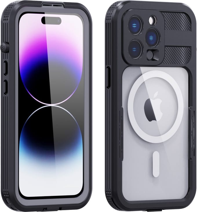 Turtle Shift Volledig waterdicht en stofdicht hoesje Geschikt Voor iPhone 14 Pro - Magnetische ring