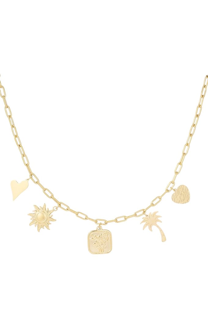 Ketting - Yehwang - Goud - Bedels - Statement ketting - Stainless steel sieraden