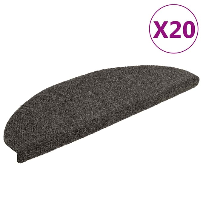 vidaXL - Trapmatten - Zelfklevend - 20 - st - 65x21x4 - cm - Antraciet - Halfrond - Groot