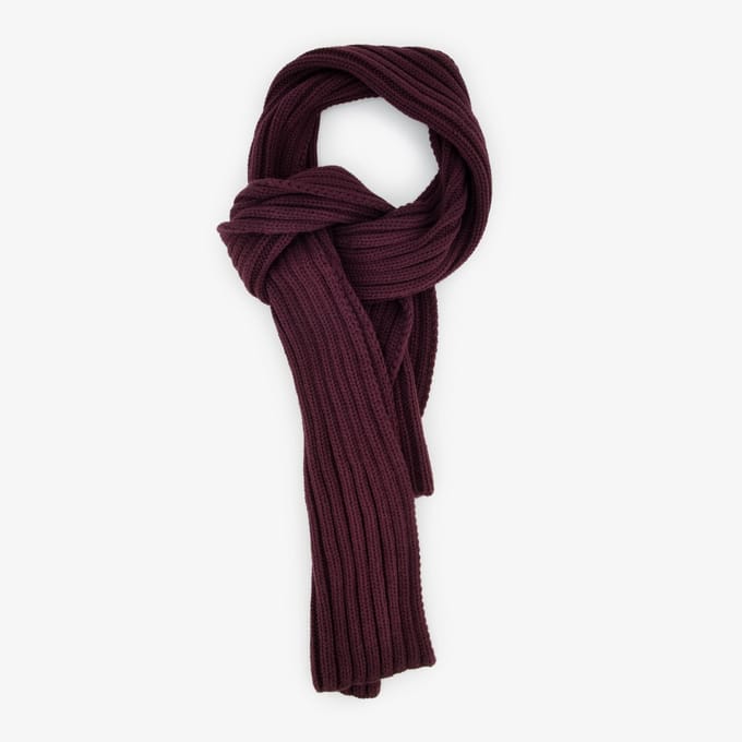 Gebreide heren sjaal bordeauxrood - 100% Acryl - Extra zacht