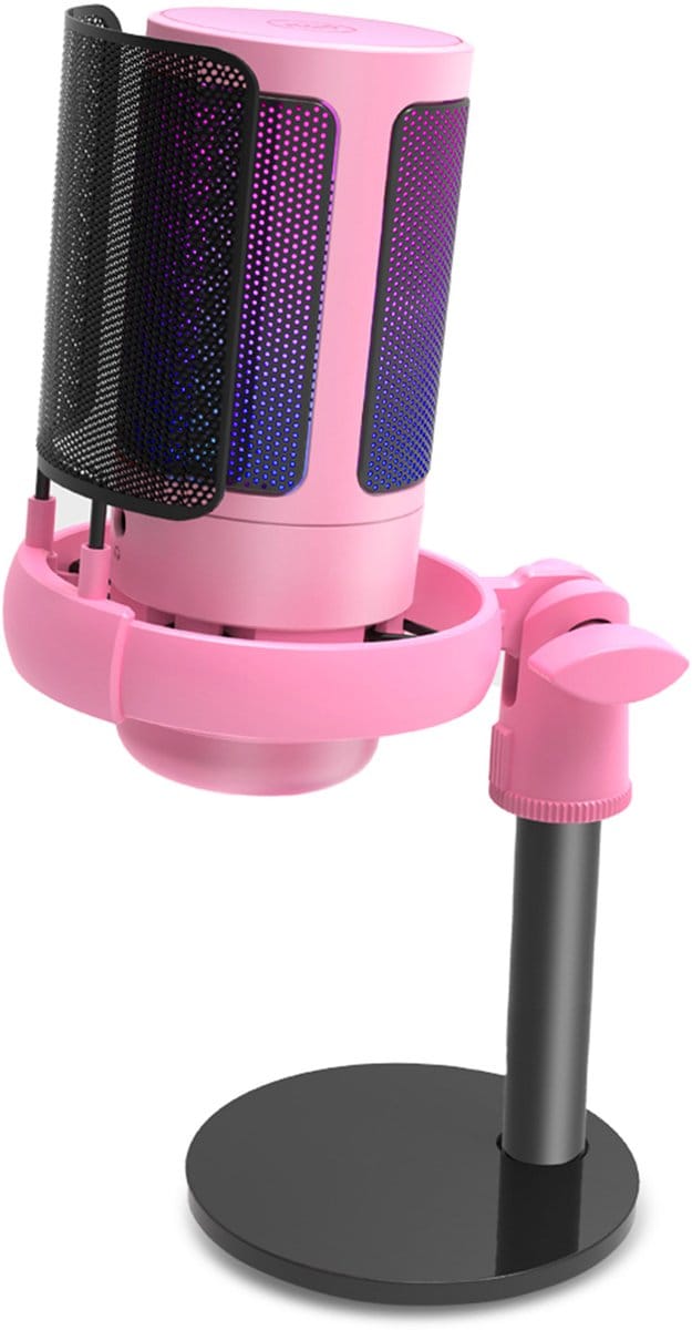KINSI Gaming USB microfoon - RGB-Verlichting - Mute-Knop - Ruisonderdrukking - Voor Streaming & Podcasts