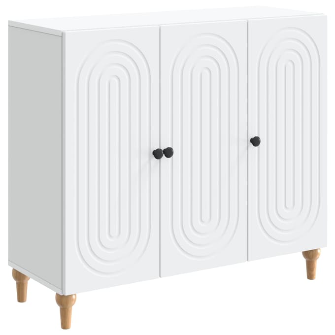 vidaXL - Dressoir - Wit - 89 - x - 34,5 - x - 80 - cm - Bewerkt - hout