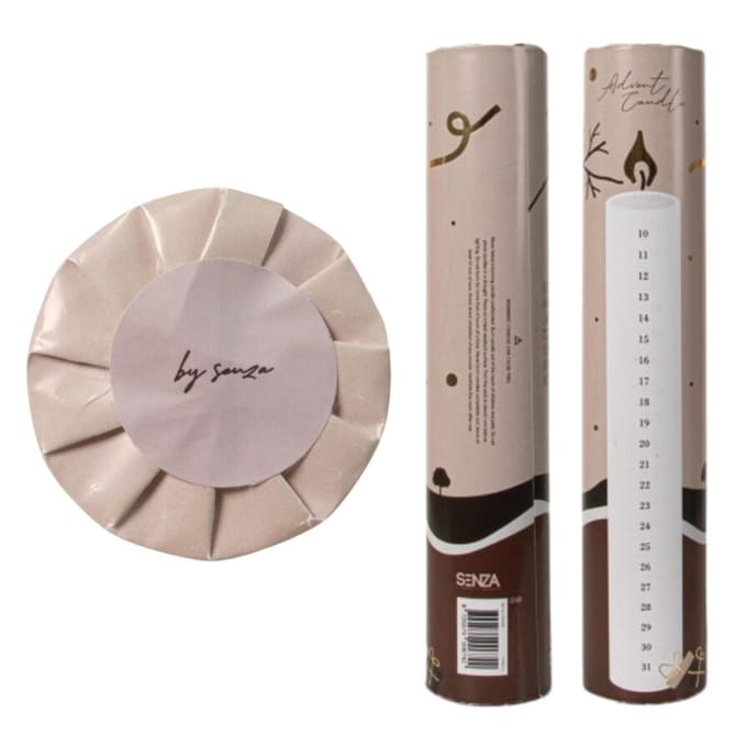 Senza - Kerst Adventskaars - Wit - 25 cm