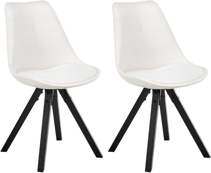 HEDLEY - Eetkamerstoel set van 2 - Lichtbeige - Polyester