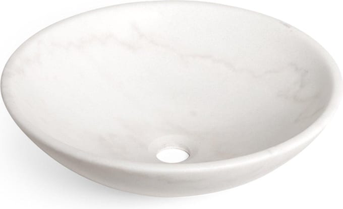 Saniclass Pesca Arino waskom - 42x42x14cm - Rond - Marmer - Wit