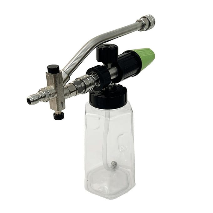 Schuimpistool voor Hogedrukreiniger met Dubbele Connector Tool, Auto Schuimblazer met 14'' Snelkoppeling zilver