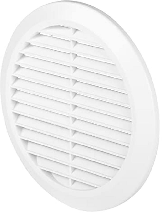 Ventilatierooster Rond Ø 100 tot 150 mm met Insectengaas en Verstelbare Luchtkanaalgrootte